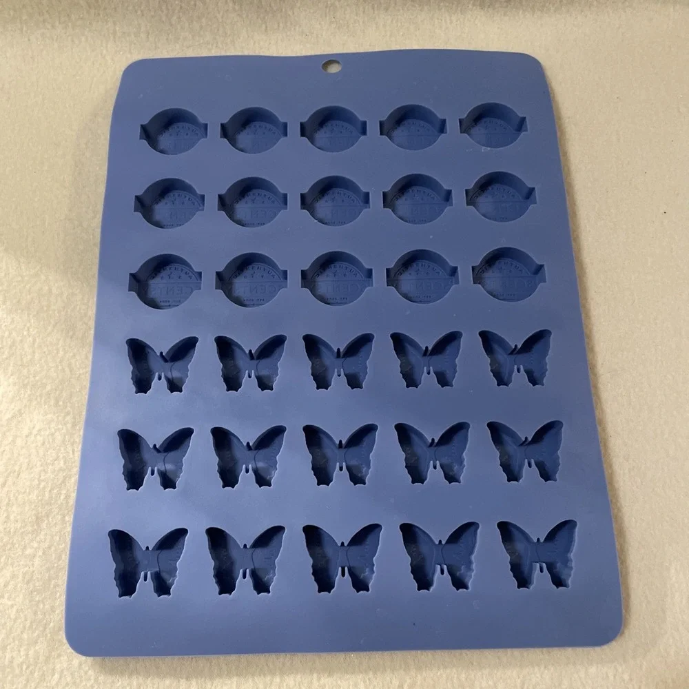 Scentsy Butterflies & Circle Logo Wax Melts Candle Silicone Sample Mold Blue